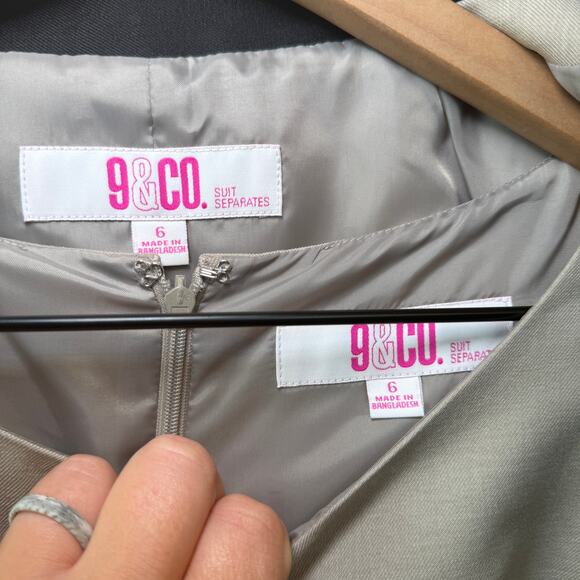 9 & Co Women's Suit Separates Dress Set Suit Blazer Jacket Gray Black Size 6 - Picture 6 of 12